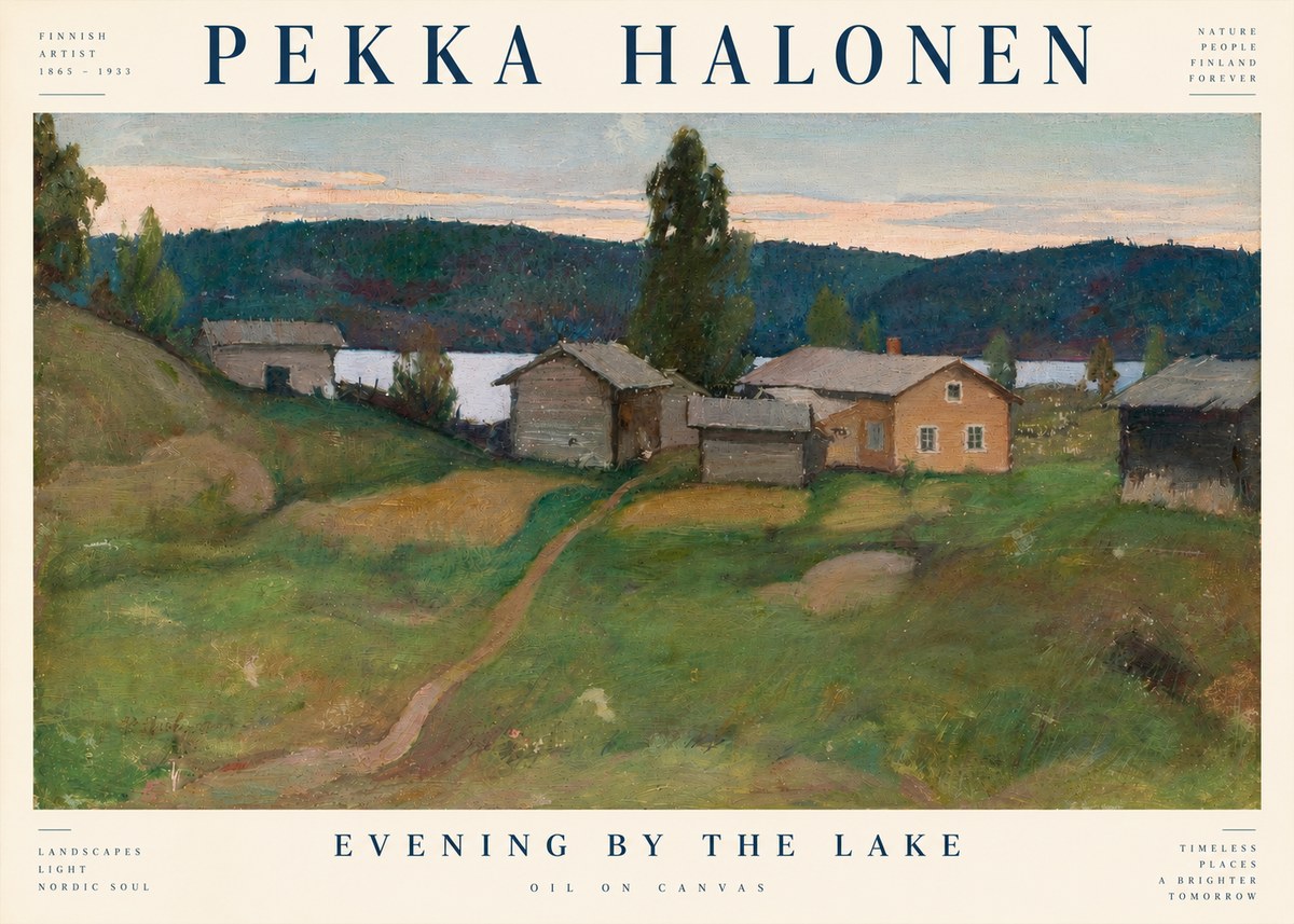 Pekka Halonen Evening by the Lake No3 - Plakat