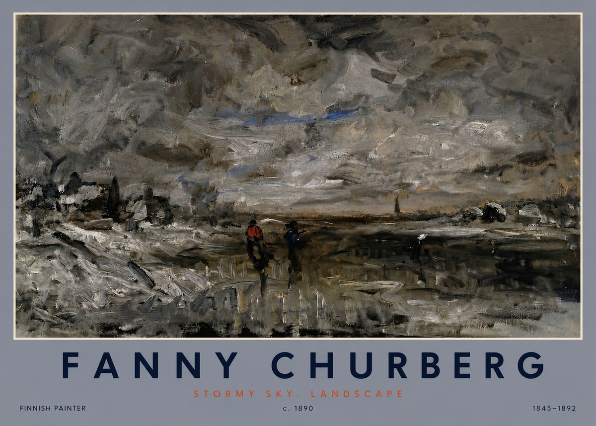 Fanny Churberg Stormy Sky. Landscape No4 - Plakat