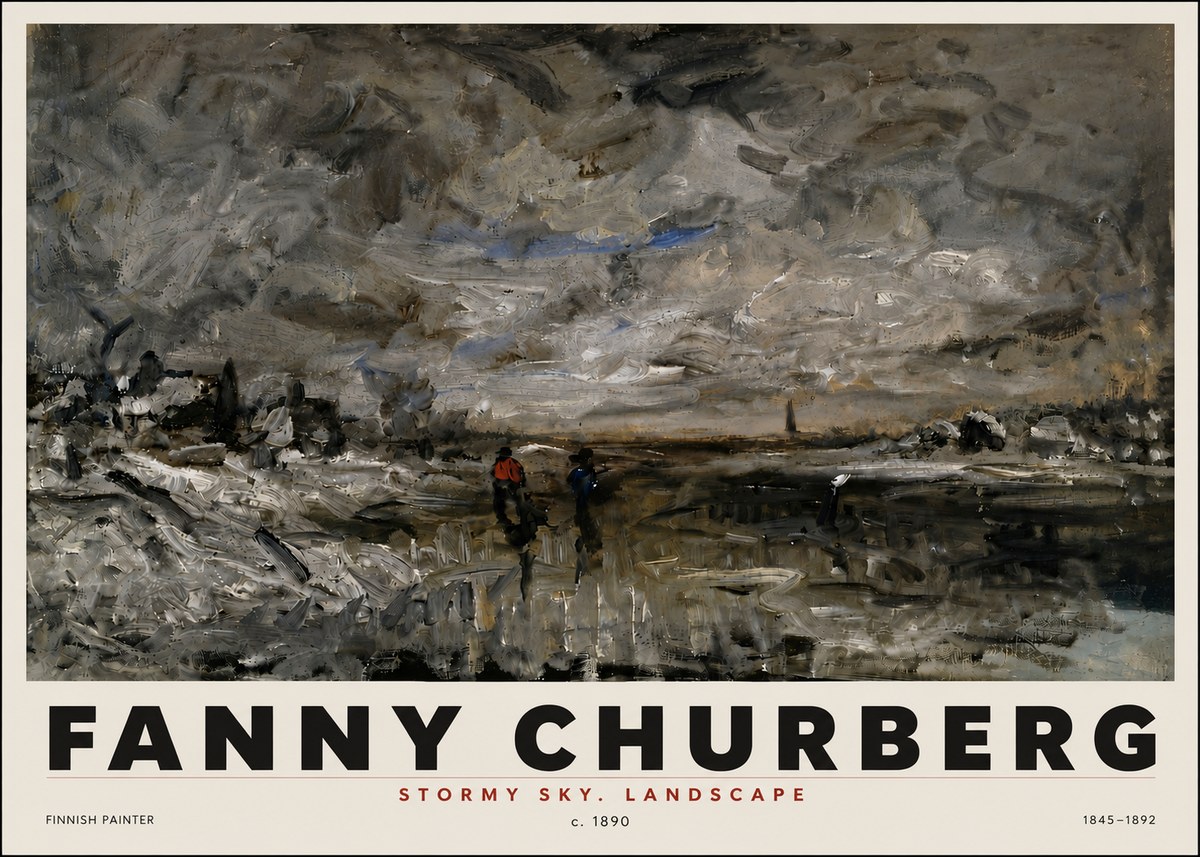 Fanny Churberg Stormy Sky. Landscape No5 - Plakat