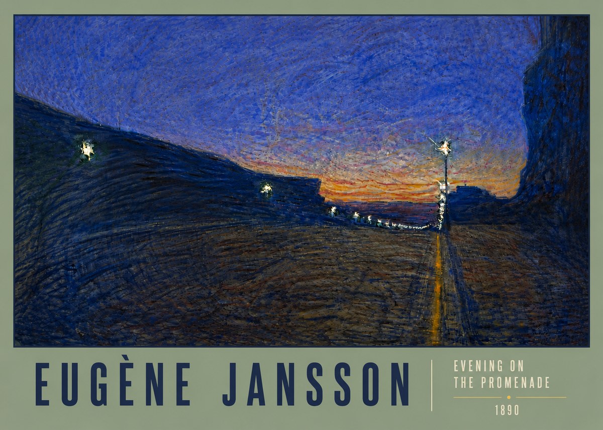 Eugène Jansson Evening on the Promenade No6 - Plakat