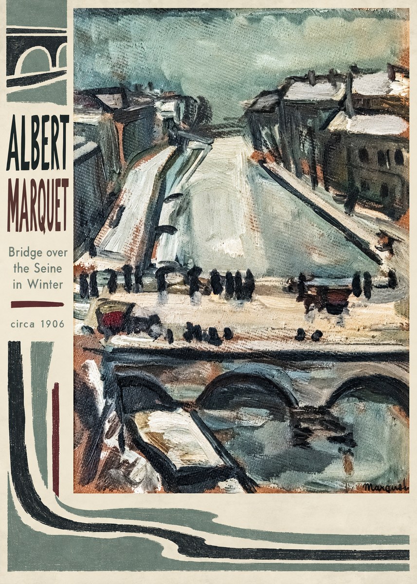 Albert Marquet Bridge over the Seine in Winter No3 - Plakat
