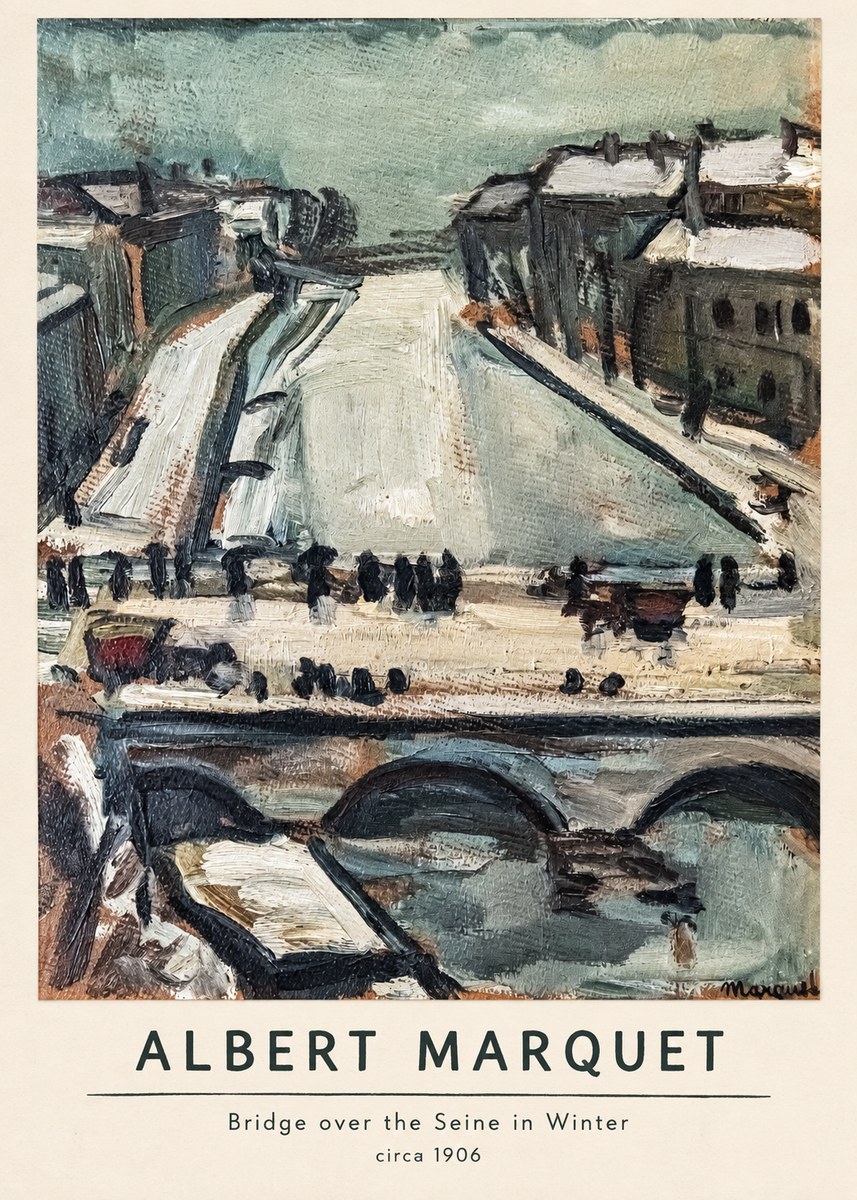 Albert Marquet Bridge over the Seine in Winter No6 - Plakat