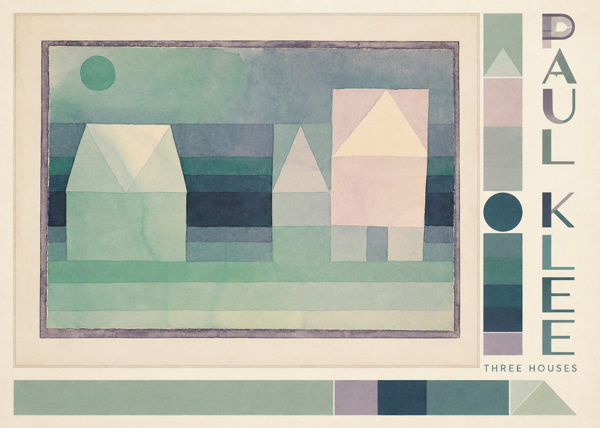 Paul Klee Three Houses No2 - Plakat