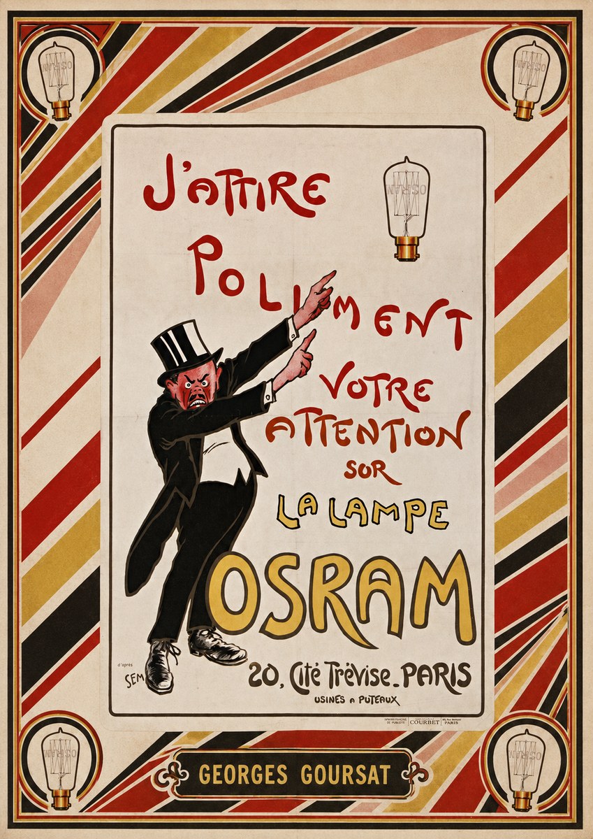Georges Goursat J'attire Poliment Votre Attention Sur La Lampe Osram No5 - Plakat