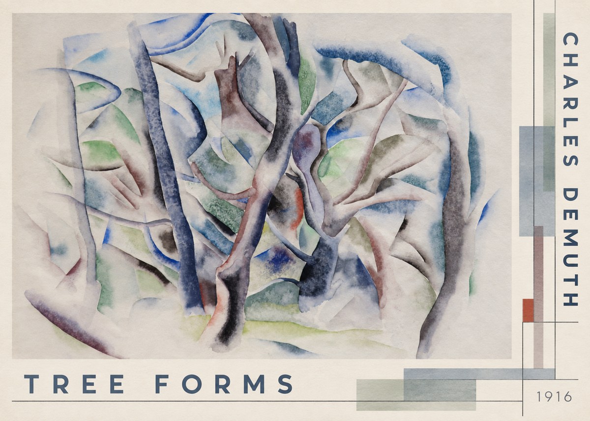 Charles Demuth Tree Forms No4 - Plakat