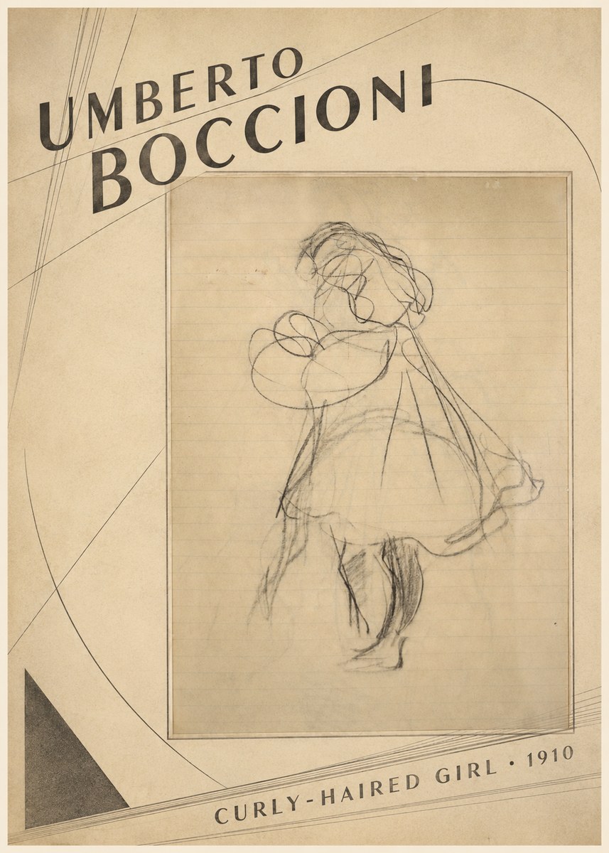 Umberto Boccioni Curly-haired Girl No2 - Plakat