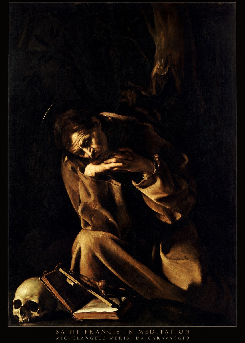 Michelangelo Merisi da Caravaggio Saint Francis in Meditation II No4 - Plakat