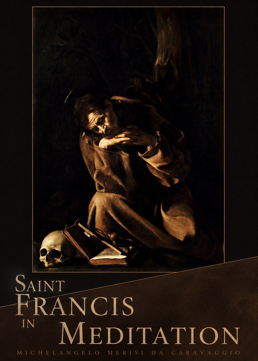Michelangelo Merisi da Caravaggio Saint Francis in Meditation II No5 - Plakat