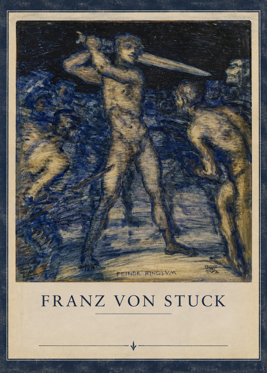 Franz von Stuck Feinde Ringsym No3 - Plakat