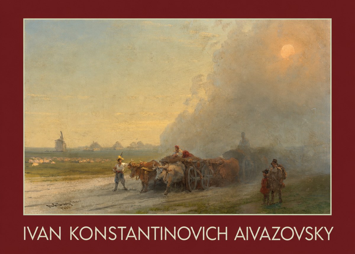 Ivan Konstantinovich Aivazovsky Landscape with Oxen No3 - Plakat
