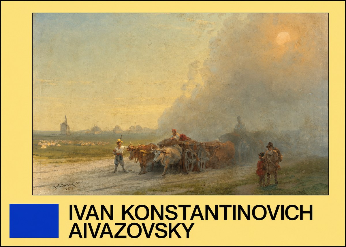 Ivan Konstantinovich Aivazovsky Landscape with Oxen No4 - Plakat