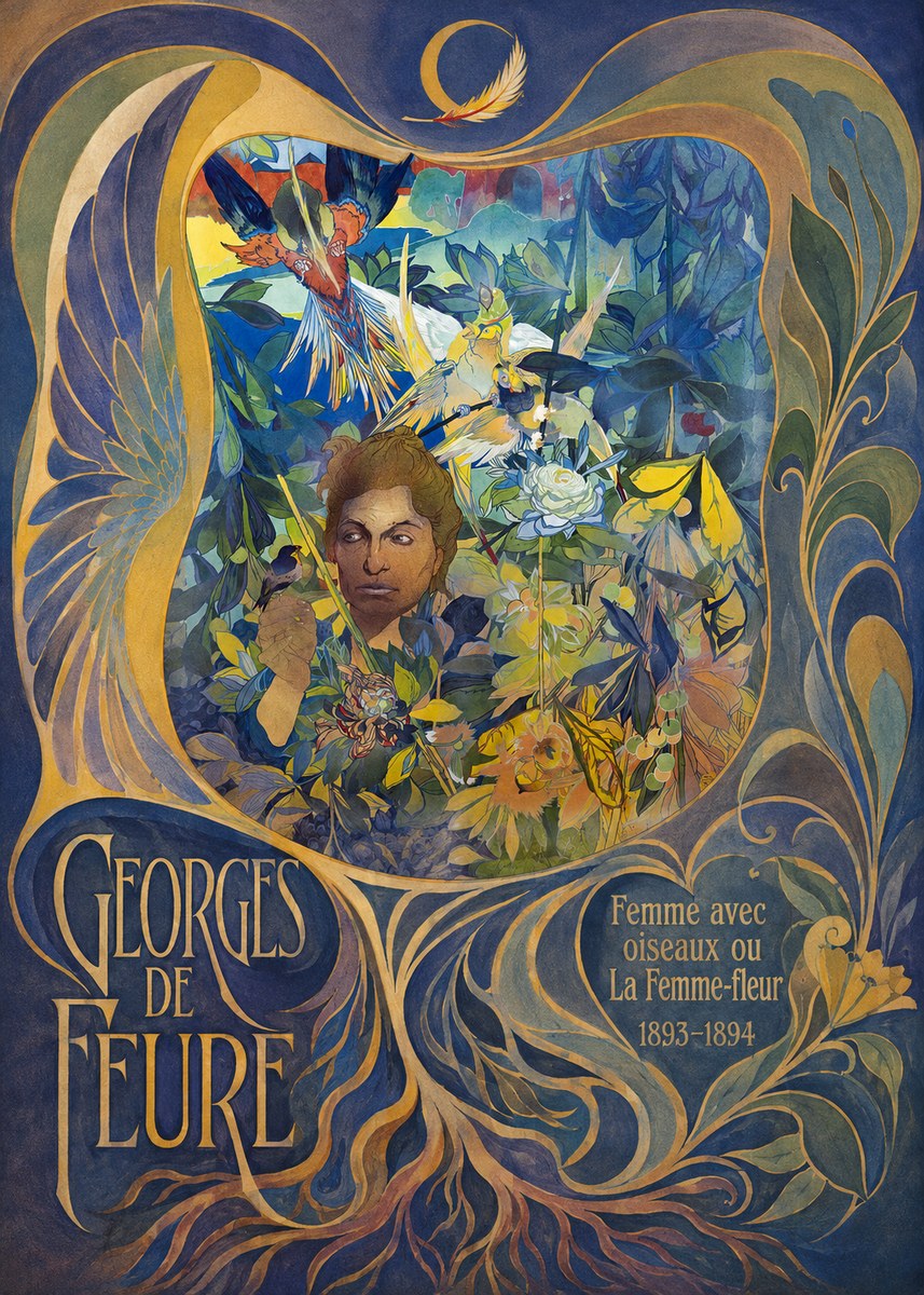 Georges de Feure Femme Avec Oiseaux Ou La Femme-fleur No6 - Plakat