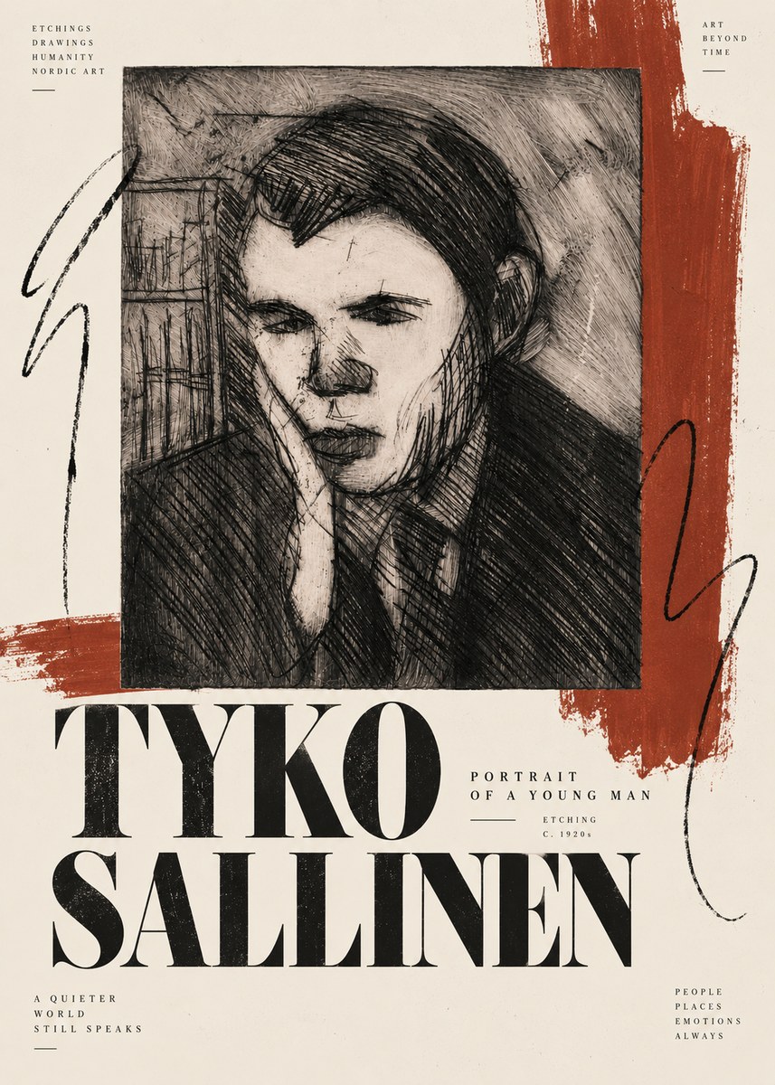 Tyko Sallinen Portrait of a Young Man No6 - Plakat