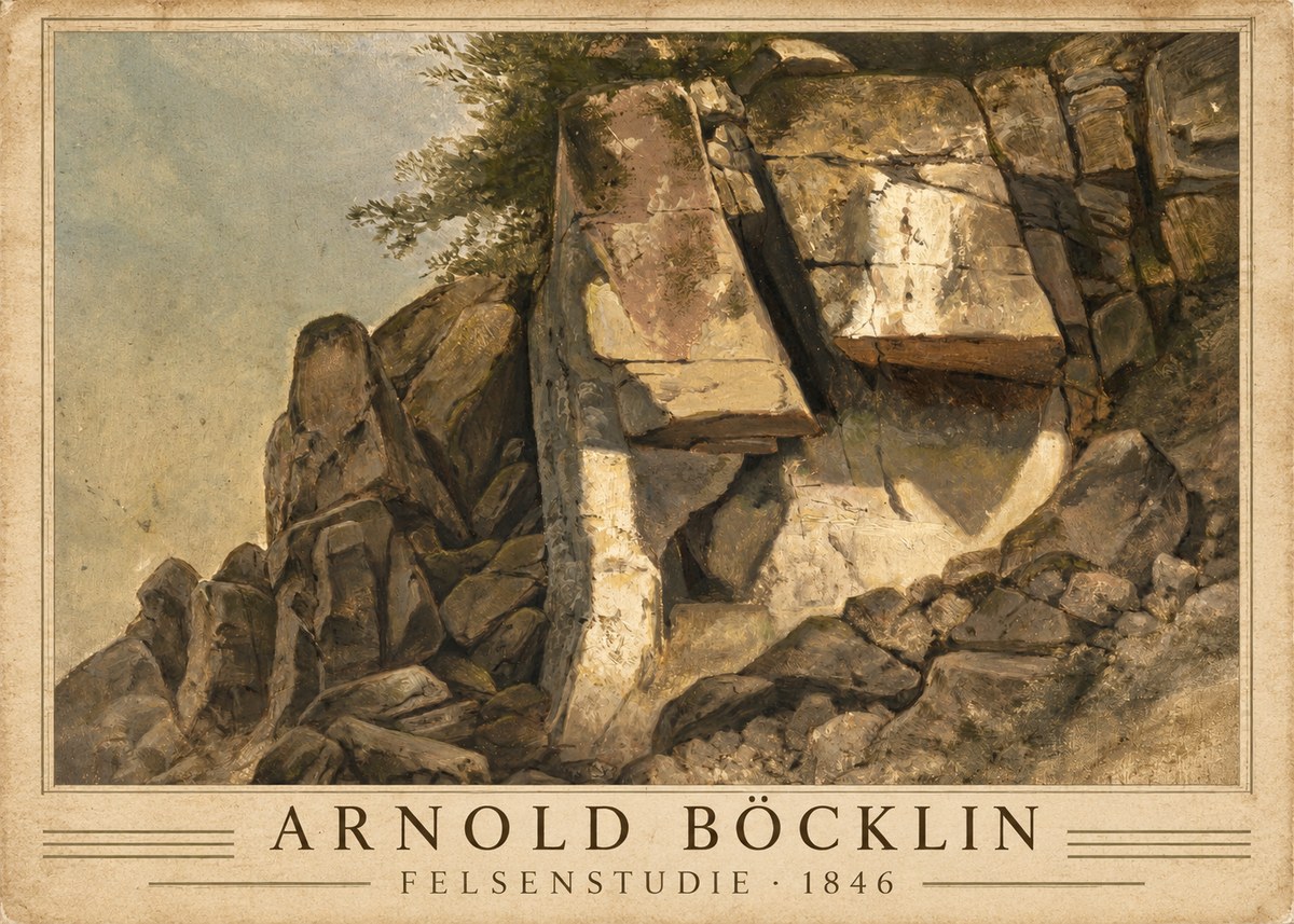 Arnold Böcklin Felsenstudie No2 - Plakat