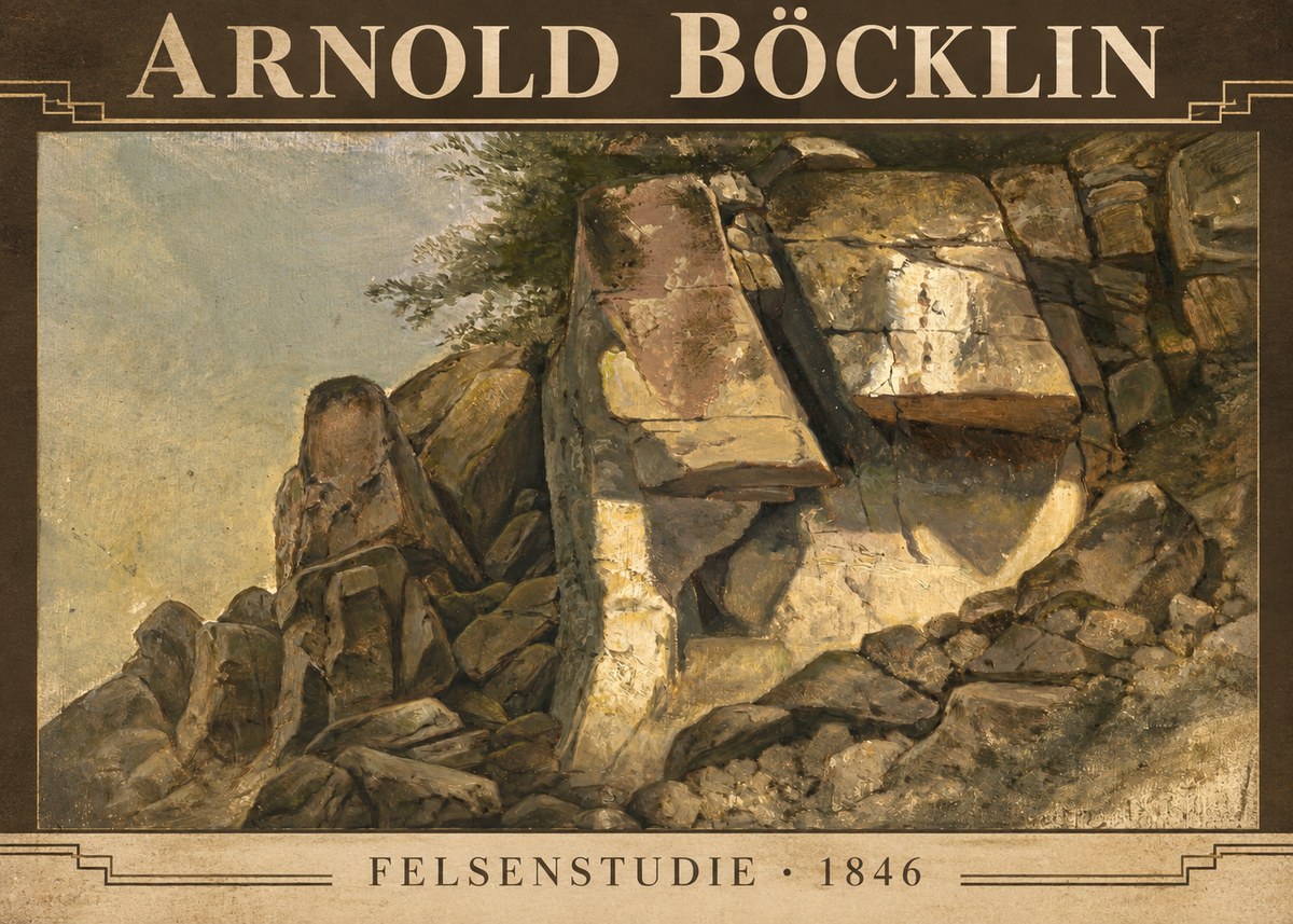 Arnold Böcklin Felsenstudie No6 - Plakat