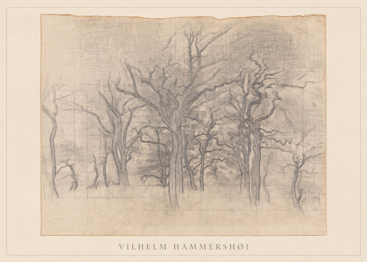 Vilhelm Hammershøi Oak Trees No2 - Plakat