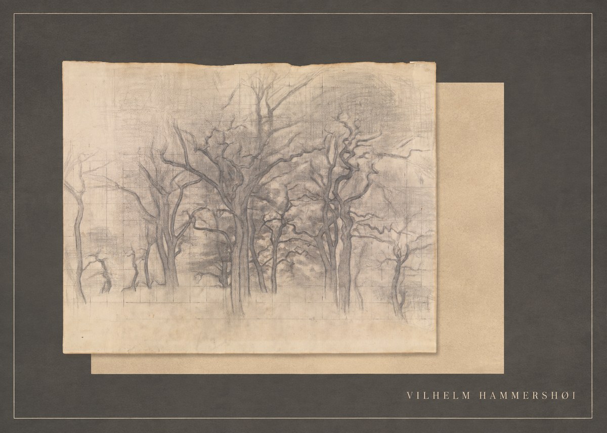 Vilhelm Hammershøi Oak Trees No5 - Plakat