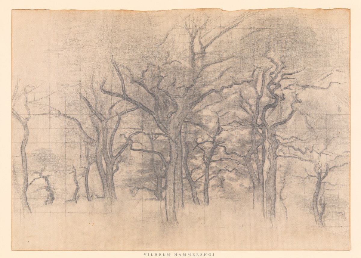 Vilhelm Hammershøi Oak Trees No6 - Plakat