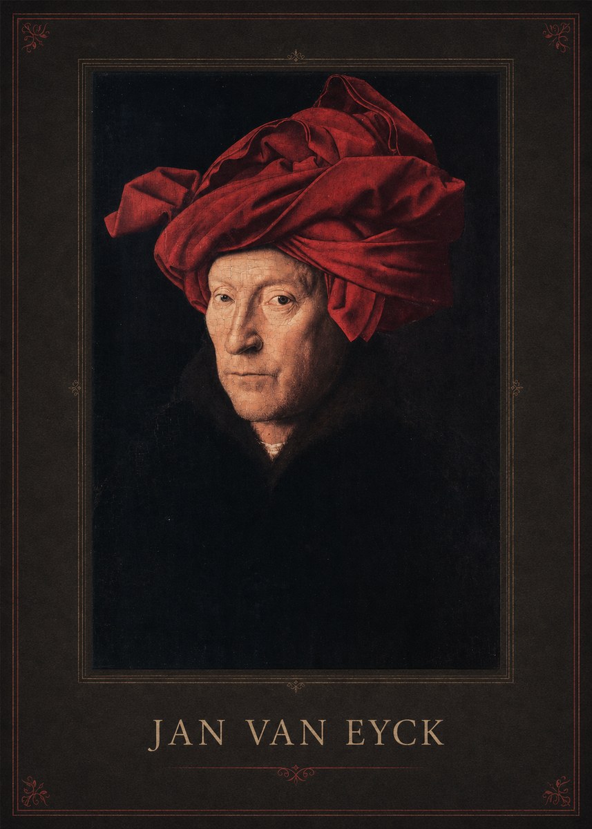 Jan van Eyck Portrait of a Man in a Turban No1 - Plakat