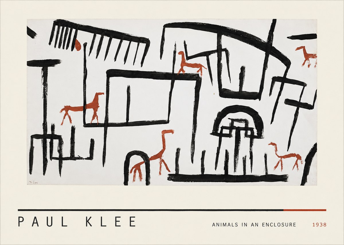Paul Klee Animals in an Enclosure No4 - Plakat