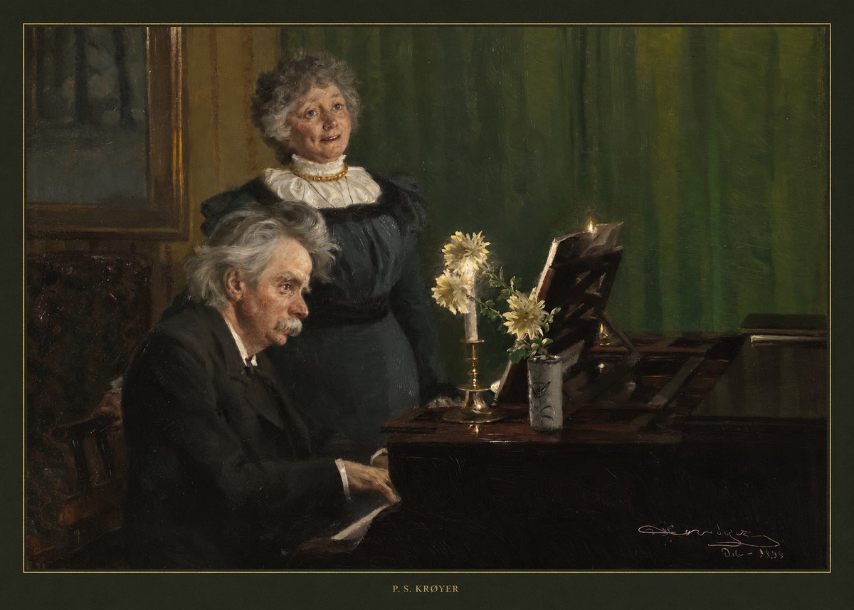 P.S. Krøyer Edvard Grieg Accompanying His Wife No5 - Plakat