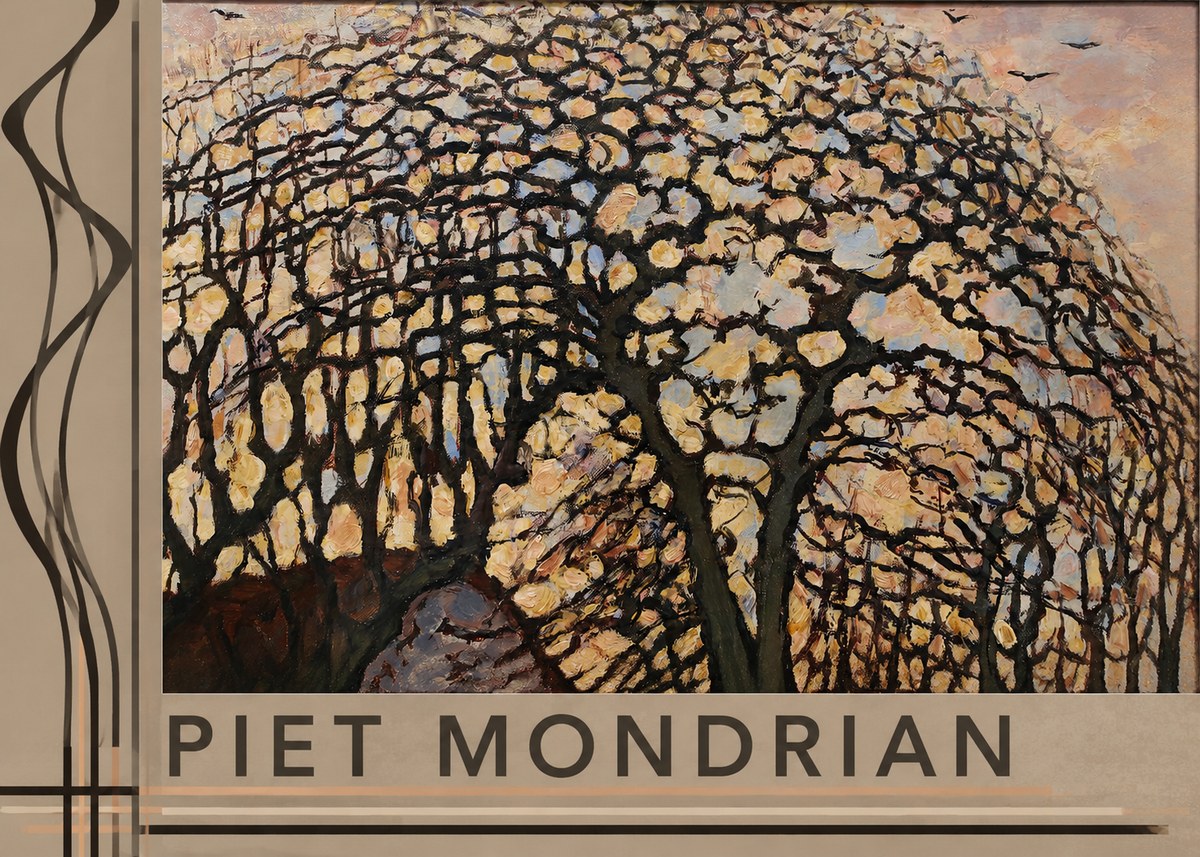 Piet Mondrian Avond (Evening); the Red Tree No2 - Plakat