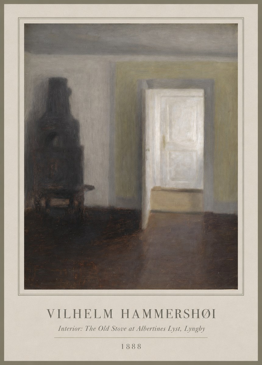 Vilhelm Hammershøi Interior: the Old Stove at Albertines Lyst, Lyngby No1 - Plakat