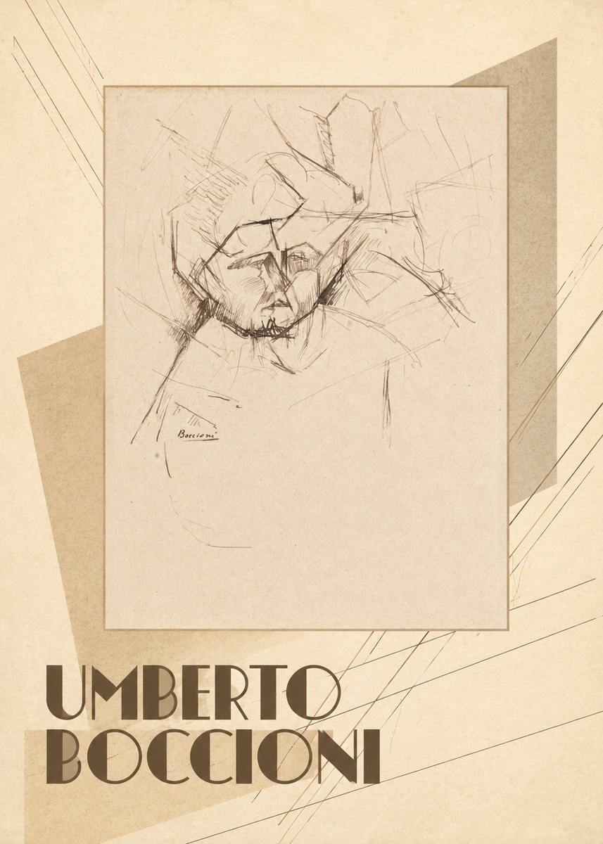 Umberto Boccioni Head Study No3 - Plakat