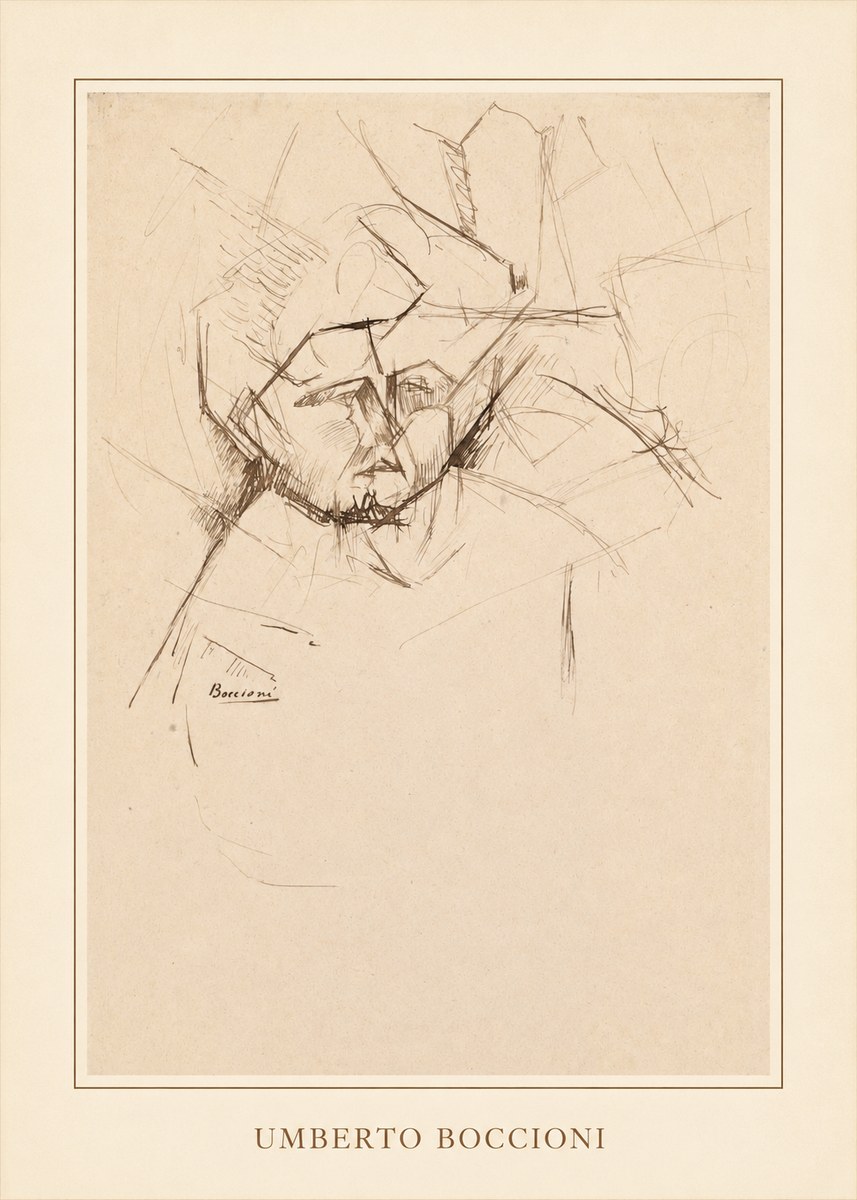 Umberto Boccioni Head Study No4 - Plakat