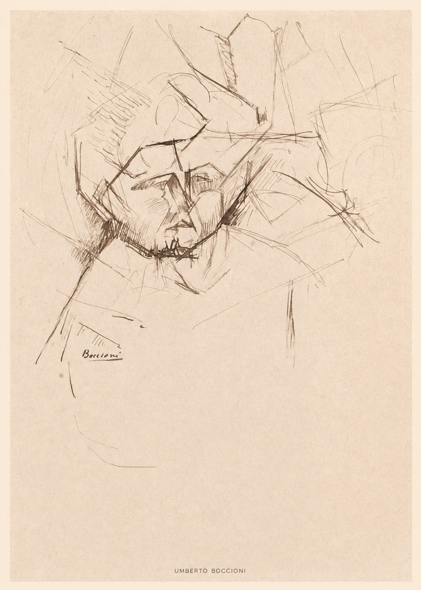 Umberto Boccioni Head Study No6 - Plakat