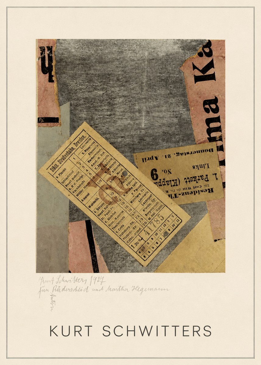 Kurt Schwitters Merz Collage No4 - Plakat