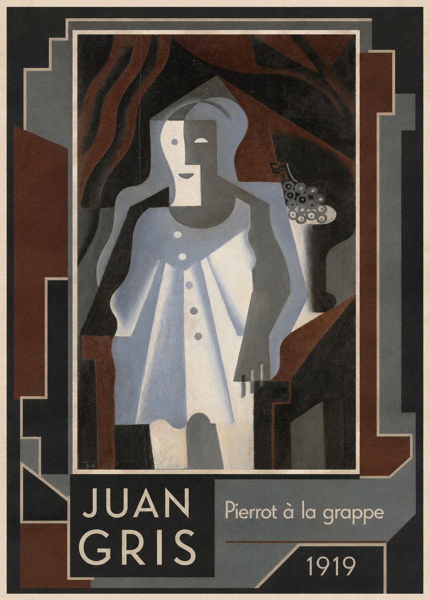 Juan Gris Pierrot À La Grappe No1 - Plakat