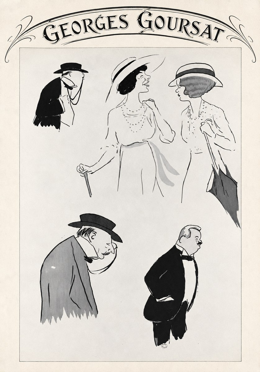 Georges Goursat Character Studies No4 - Plakat