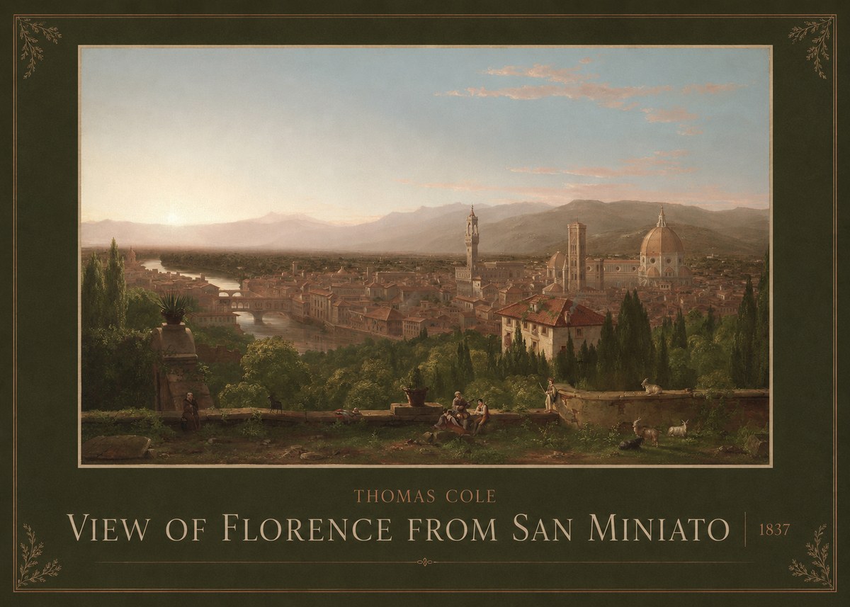 Thomas Cole View of Florence from San Miniato No3 - Plakat