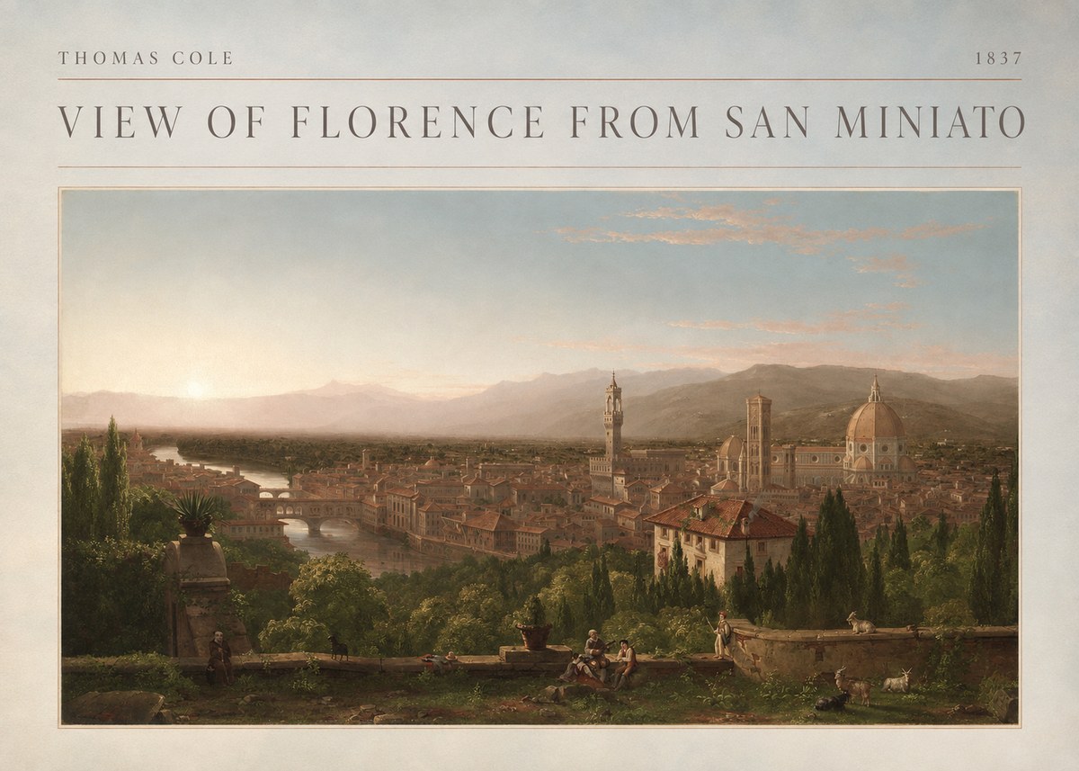 Thomas Cole View of Florence from San Miniato No4 - Plakat