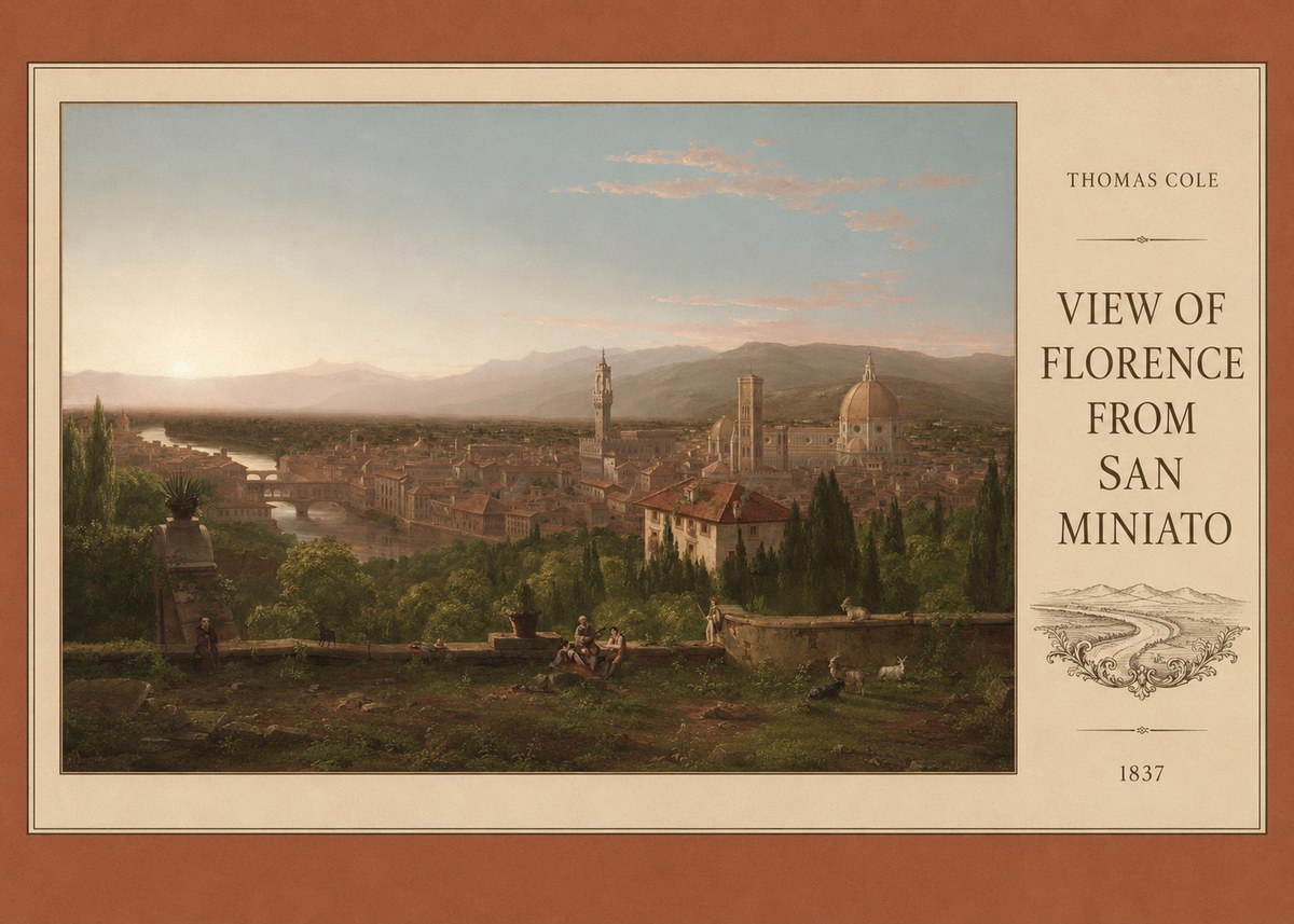 Thomas Cole View of Florence from San Miniato No5 - Plakat