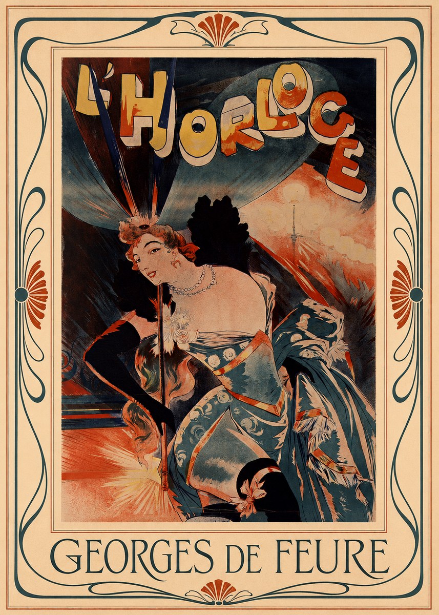 Georges de Feure L'horloge III No1 - Plakat