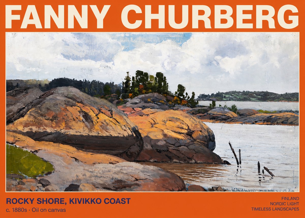 Fanny Churberg Rocky Shore · Kivikko Coast No2 - Plakat