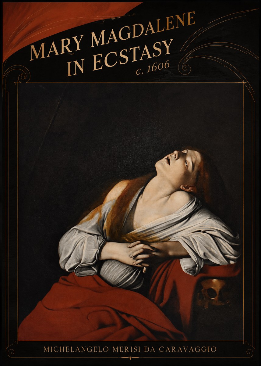 Michelangelo Merisi da Caravaggio Mary Magdalene in Ecstasy No6 - Plakat