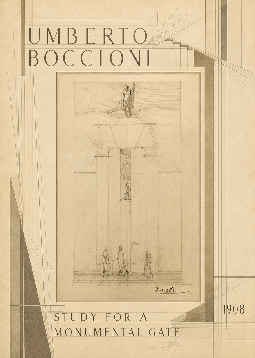 Umberto Boccioni Study for a Monumental Gate No6 - Plakat