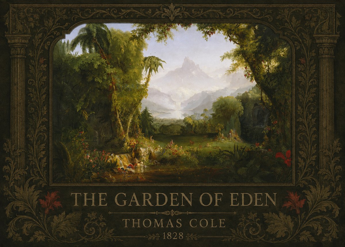 Thomas Cole The Garden of Eden II No3 - Plakat