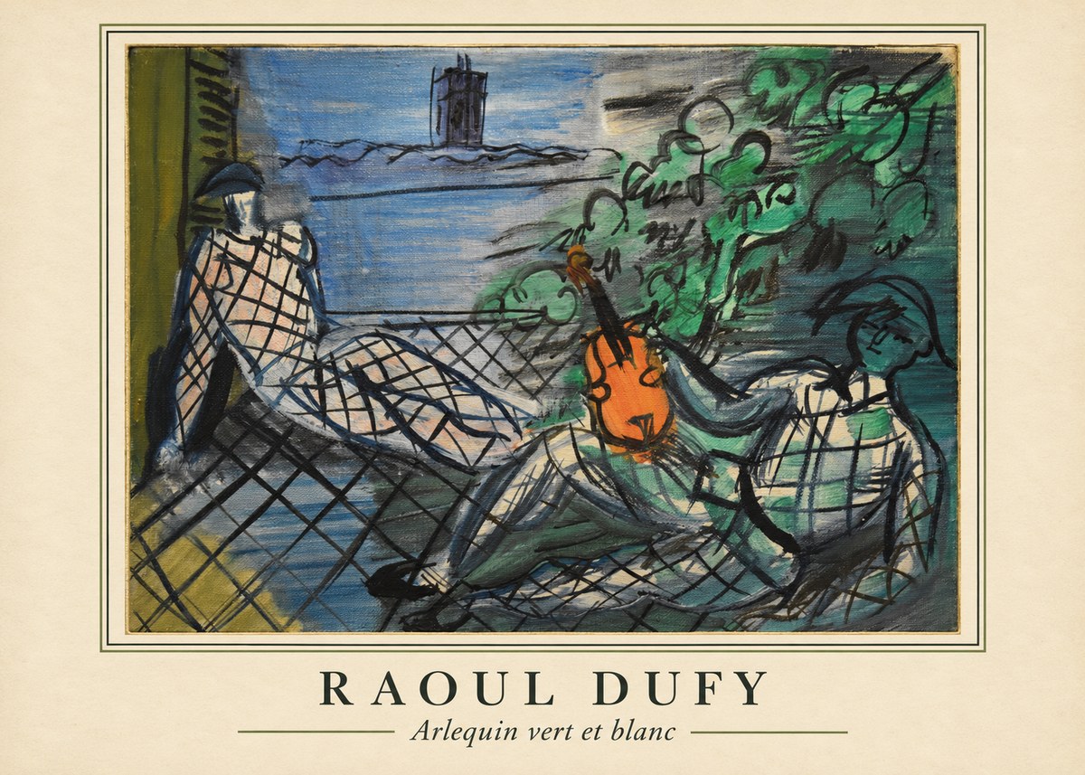 Raoul Dufy Arlequin Vert Et Blanc No4 - Plakat
