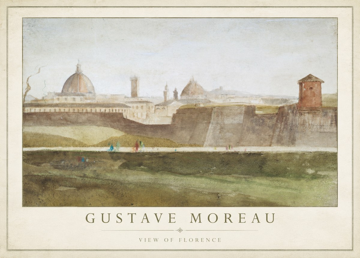 Gustave Moreau View of Florence No1 - Plakat