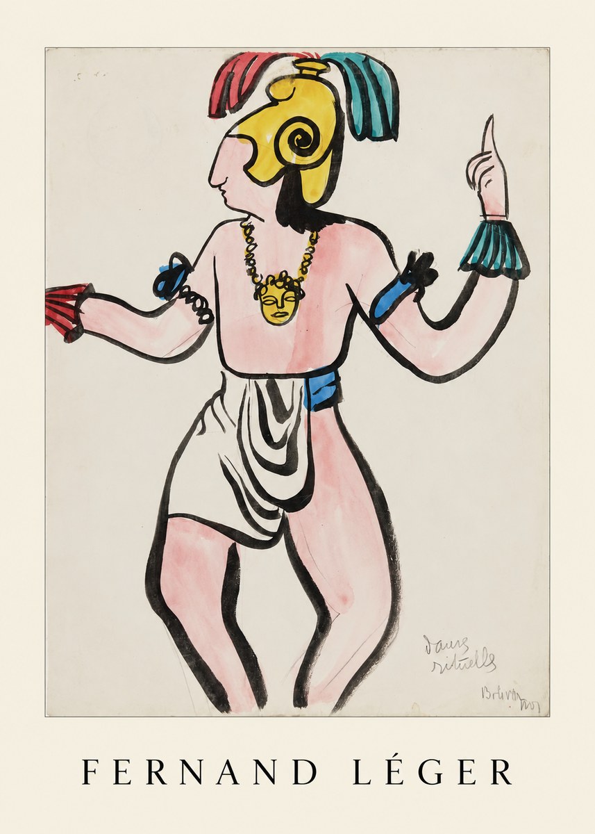 Fernand Léger Dans Rituelles No4 - Plakat
