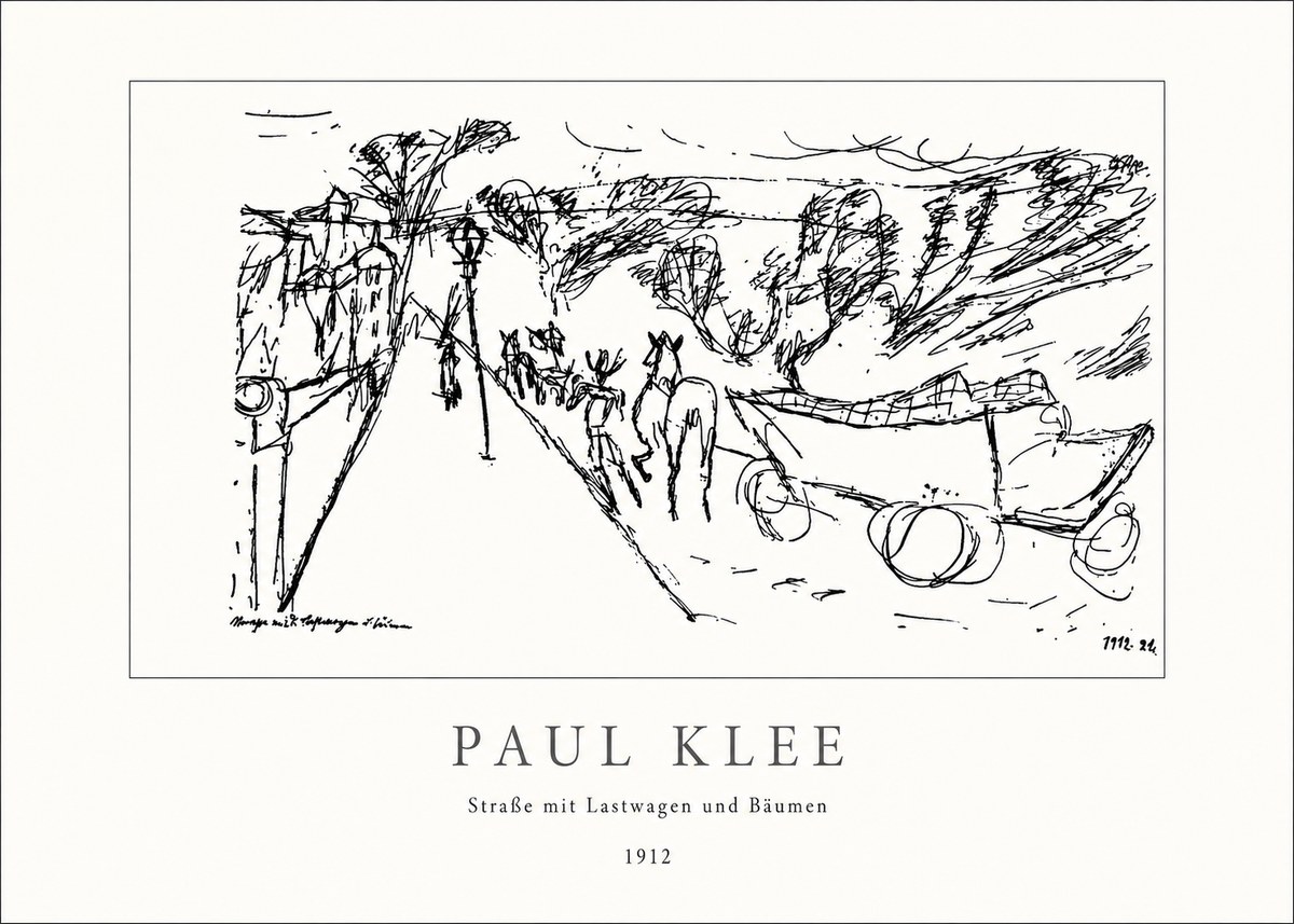 Paul Klee Straße Mit Lastwagen Und Bäumen No4 - Plakat