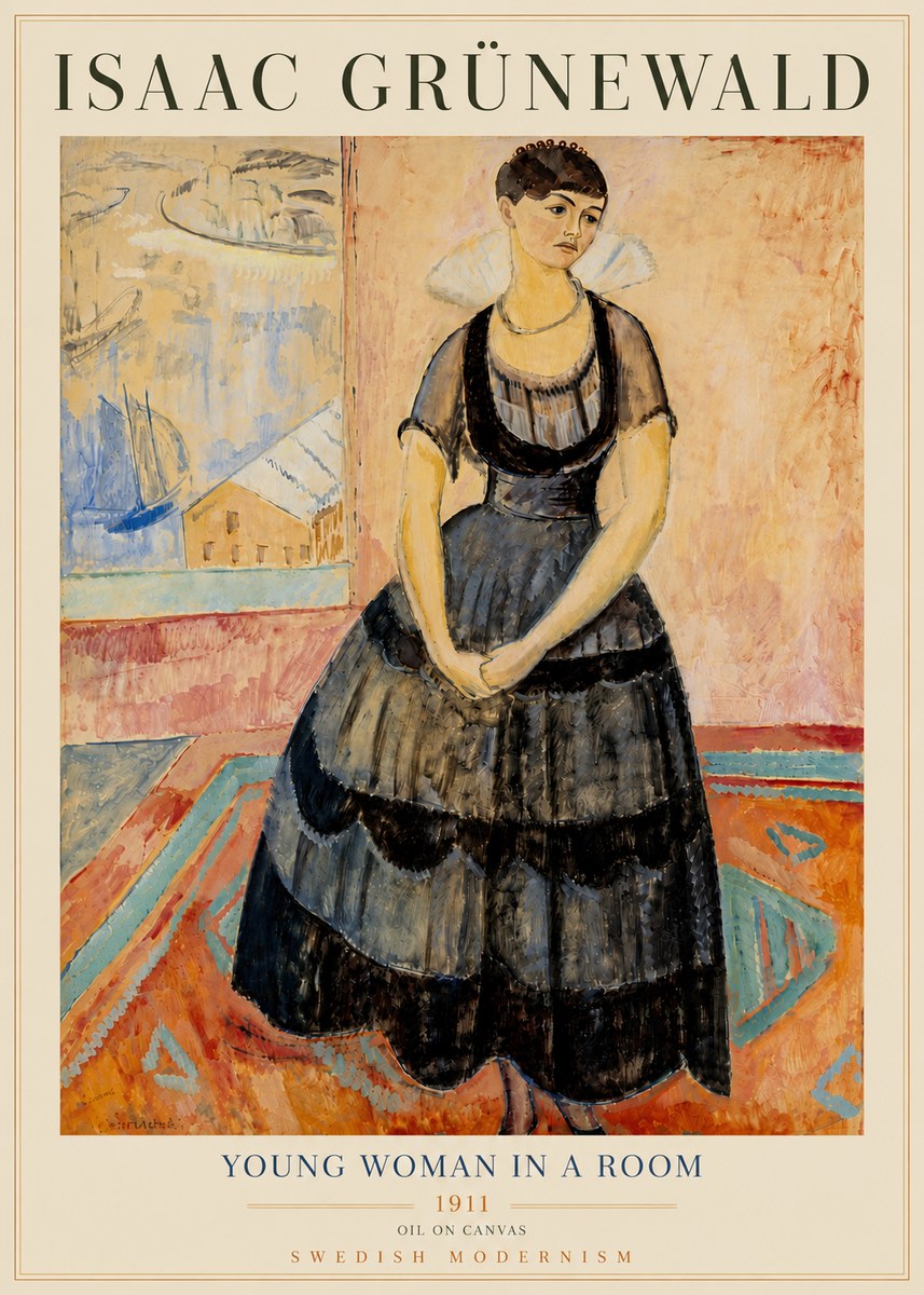 Isaac Grünewald Young Woman in a Room No6 - Plakat