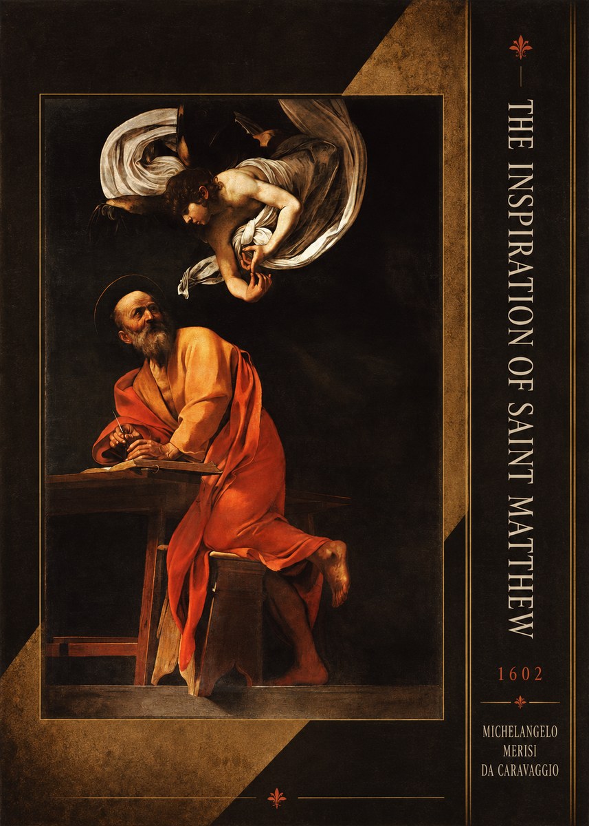 Michelangelo Merisi da Caravaggio The Inspiration of Saint Matthew II No3 - Plakat