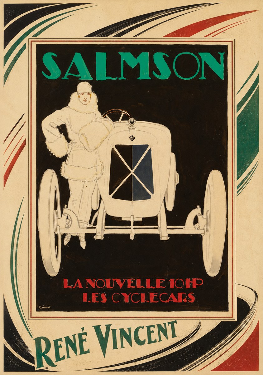 René Vincent Salmson La Nouvelle 10Hp Les Cyclecars No3 - Plakat