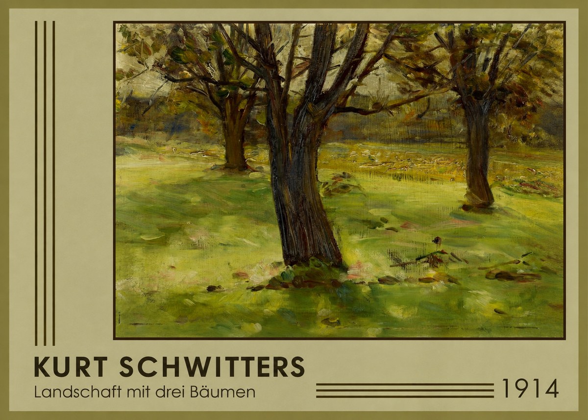 Kurt Schwitters Landschaft Mit Drei Bäumen No1 - Plakat