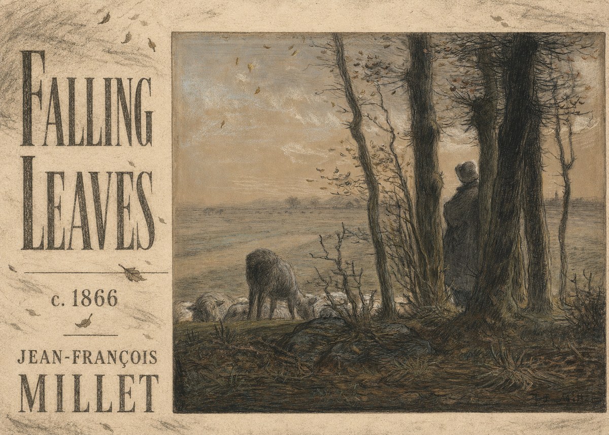 Jean-François Millet Falling Leaves No5 - Plakat